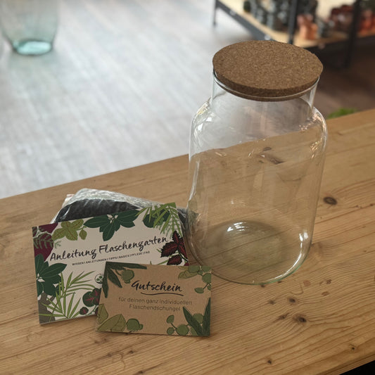 Individuelles Flaschengarten DIY Geschenkset & Gutscheine – pflanzen-im-glas .de